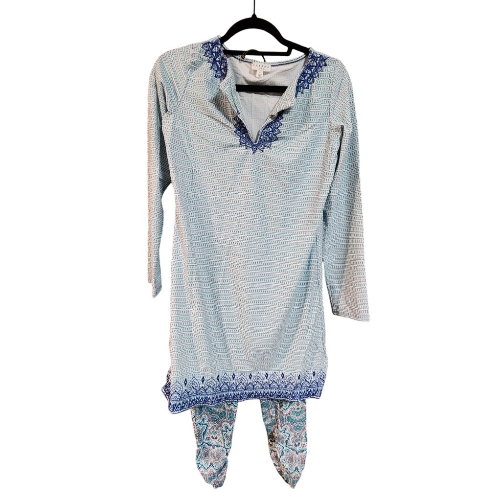 Cabana Life Dress / Leggings Modest Swimwear Swim Cover Up Tunic Blue 50 +Upf Pr